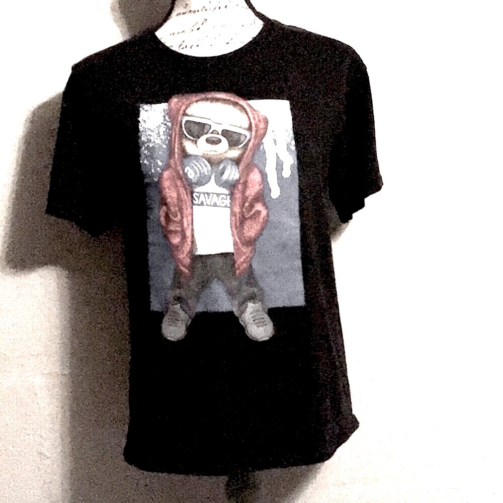 Black graphic Teddy Bear tee